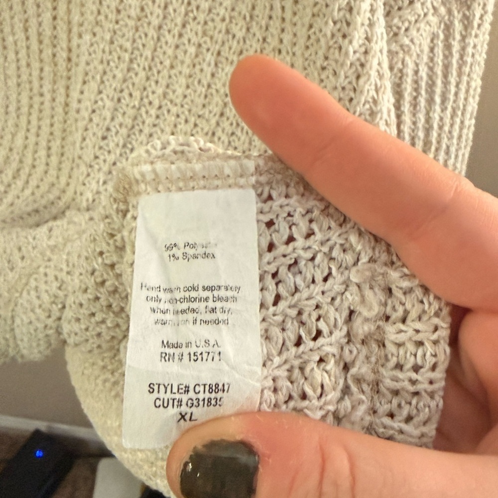 Korye Chunky Knit Sweater Cream Oversized Pullover XL - Picture 4 of 9